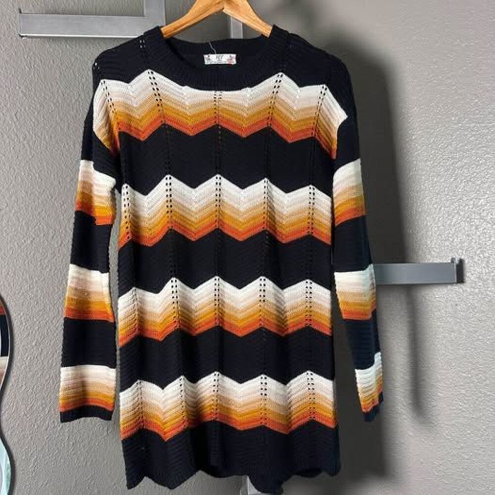 FCT Chevron Knit Sweater tunic Size XL